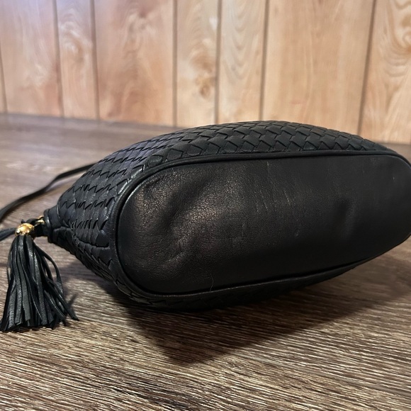 Ganson vintage weaved black leather shoulder bag - Picture 5 of 11